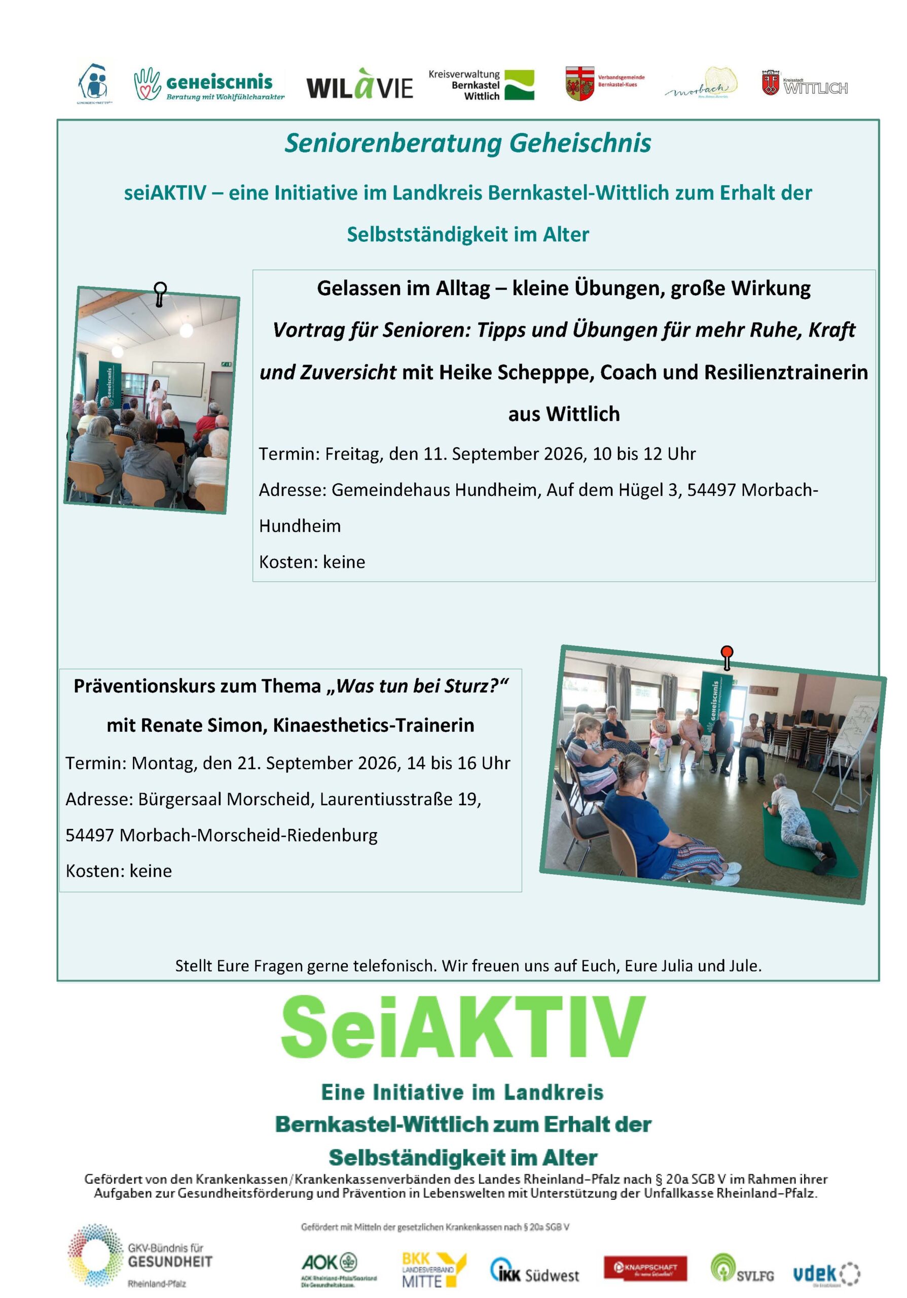 seiAktiv September 2026 Sturz + Stress
