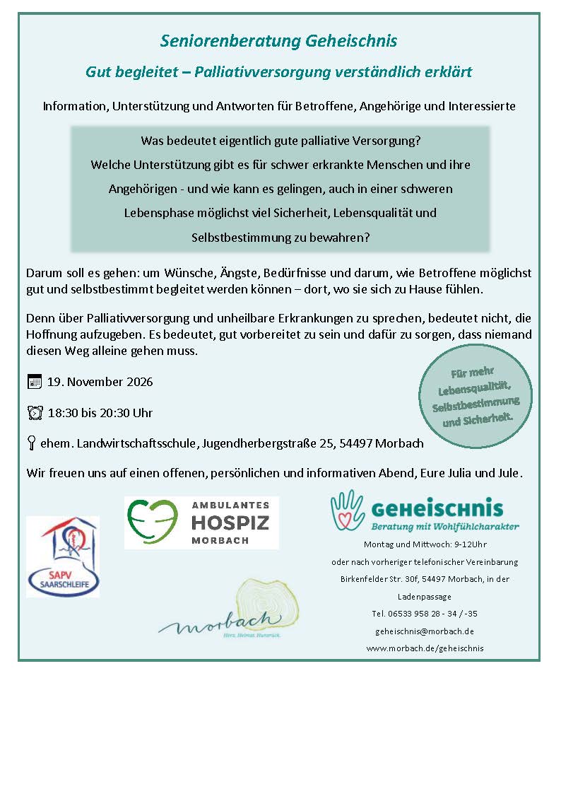 Gut begleitet, SAPV + amb. Hospiz 19. November 2026
